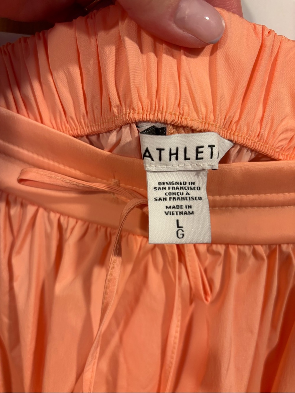 Athleta Light Coral Drawstring Bubble Hem Skirt Translucent Parachute Fabric - Picture 7 of 10